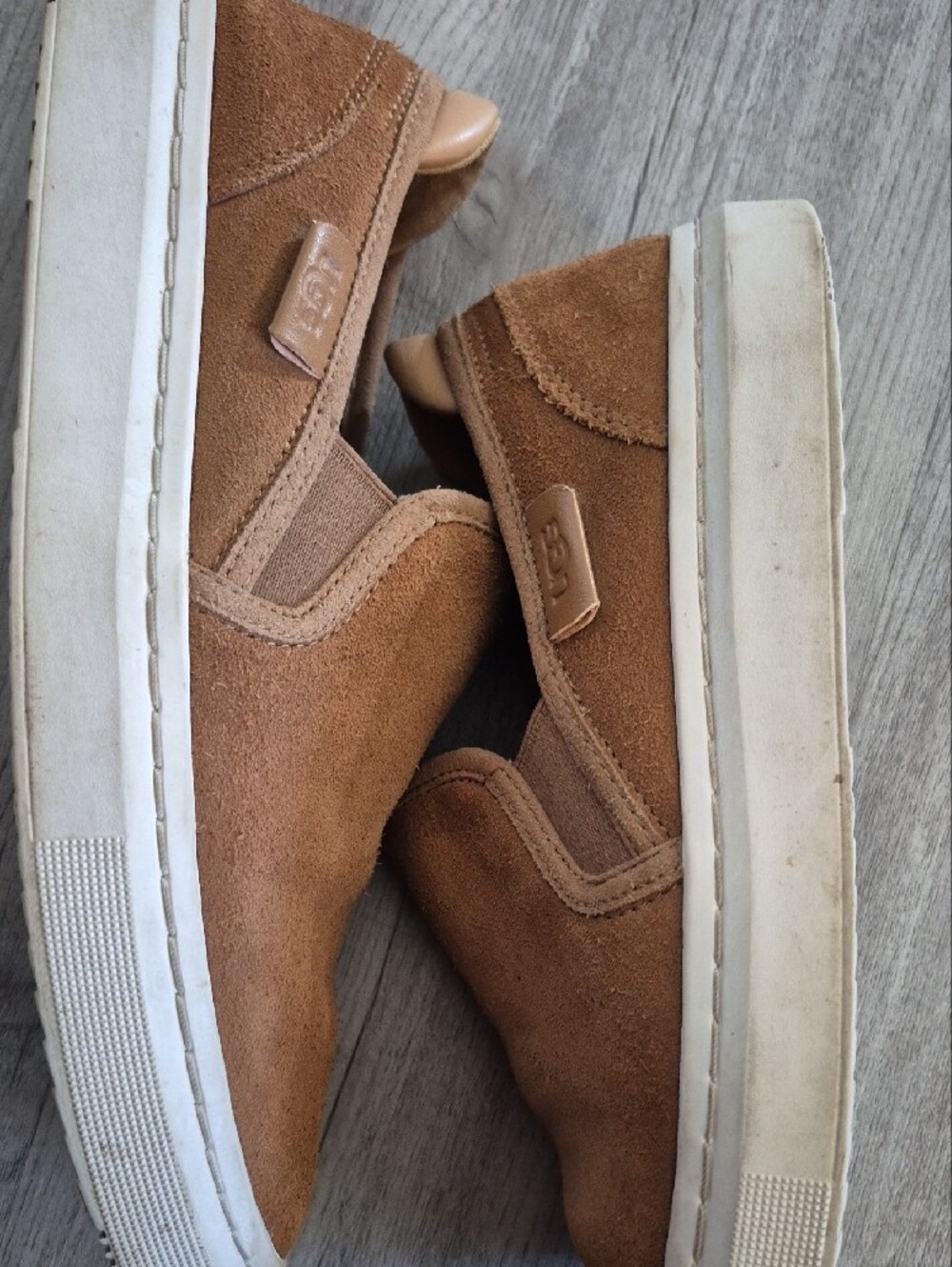 UGG Men's Tan Suede Slip-On Loafers - Picture 8 of 9